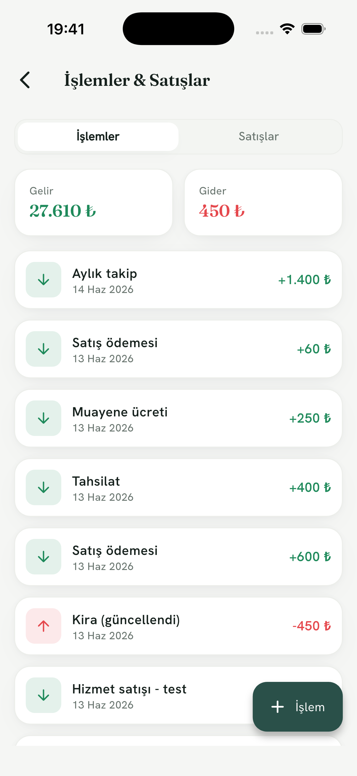 Gelir takibi ve finans