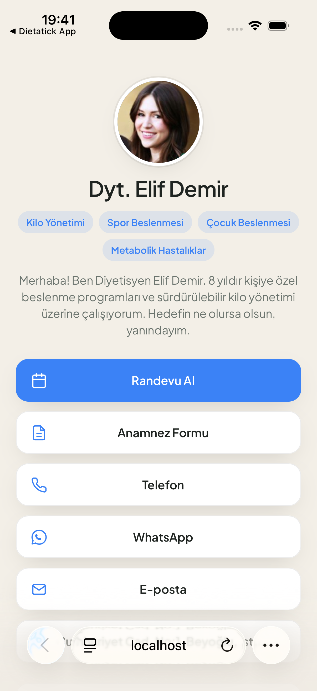 Profil sayfası (linktree)